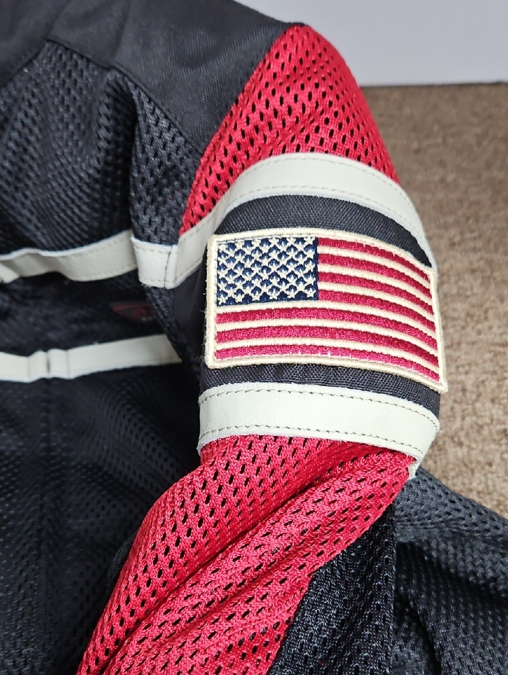 Indian Motorcycle Retro Black & Red Mesh Arlington Jacket Sz Small Womens - Picture 5 of 12